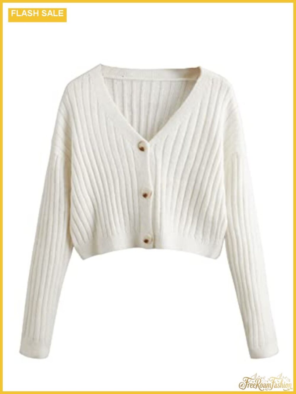 Button Front V Neck Long Sleeve Soft Cardigan Sweater